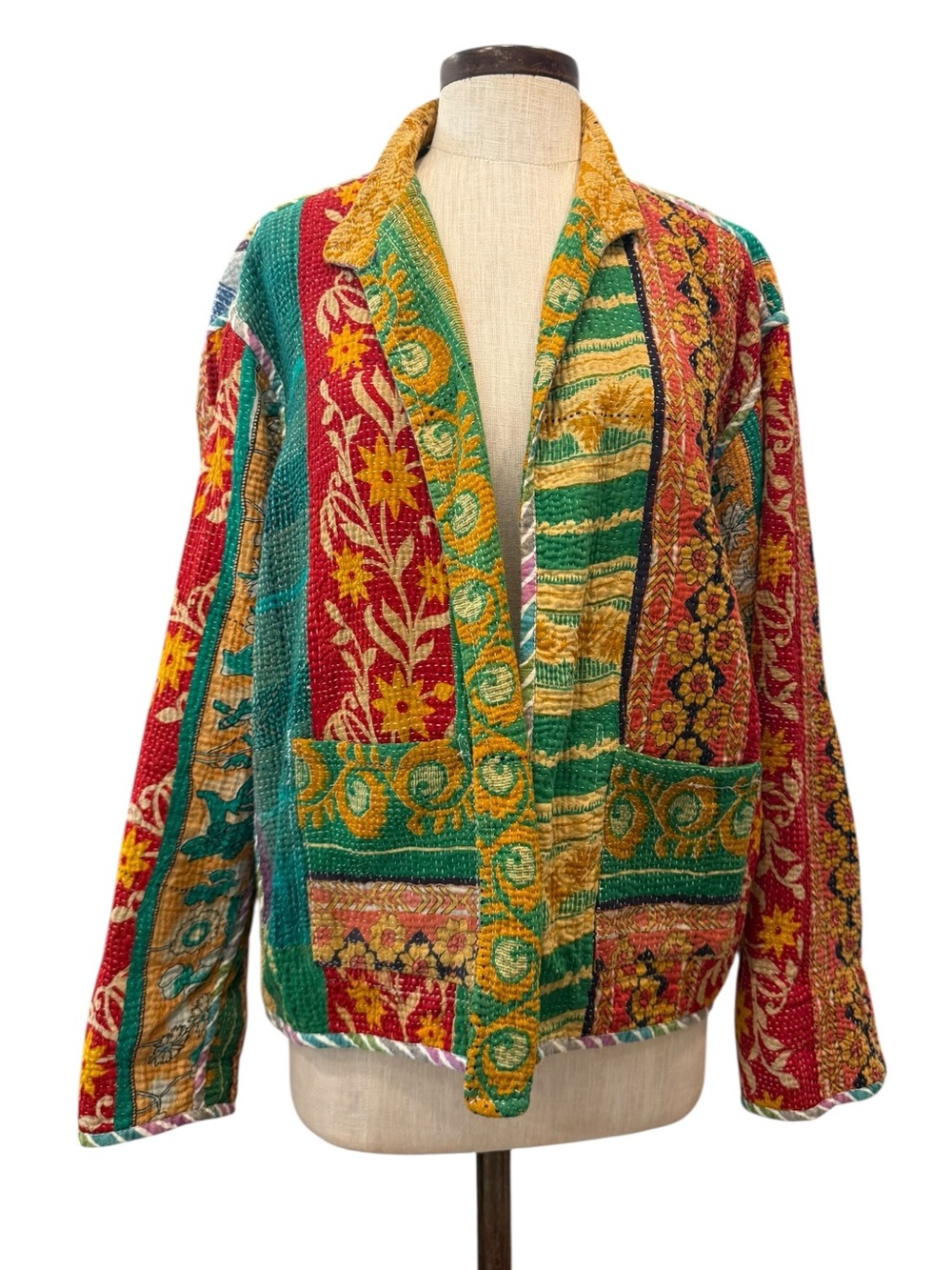Kantha quilt colorful jacket